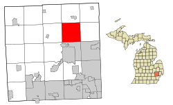Oakland County Michigan Incorporated and Unincorporated areas Orion Charter Township highlighted